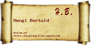 Hengl Bertold névjegykártya